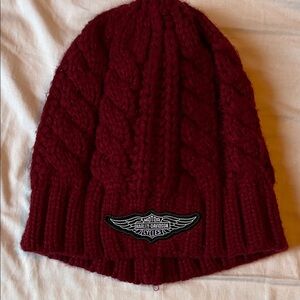 Harley-Davidson Burgundy Cable Knit Beanie
